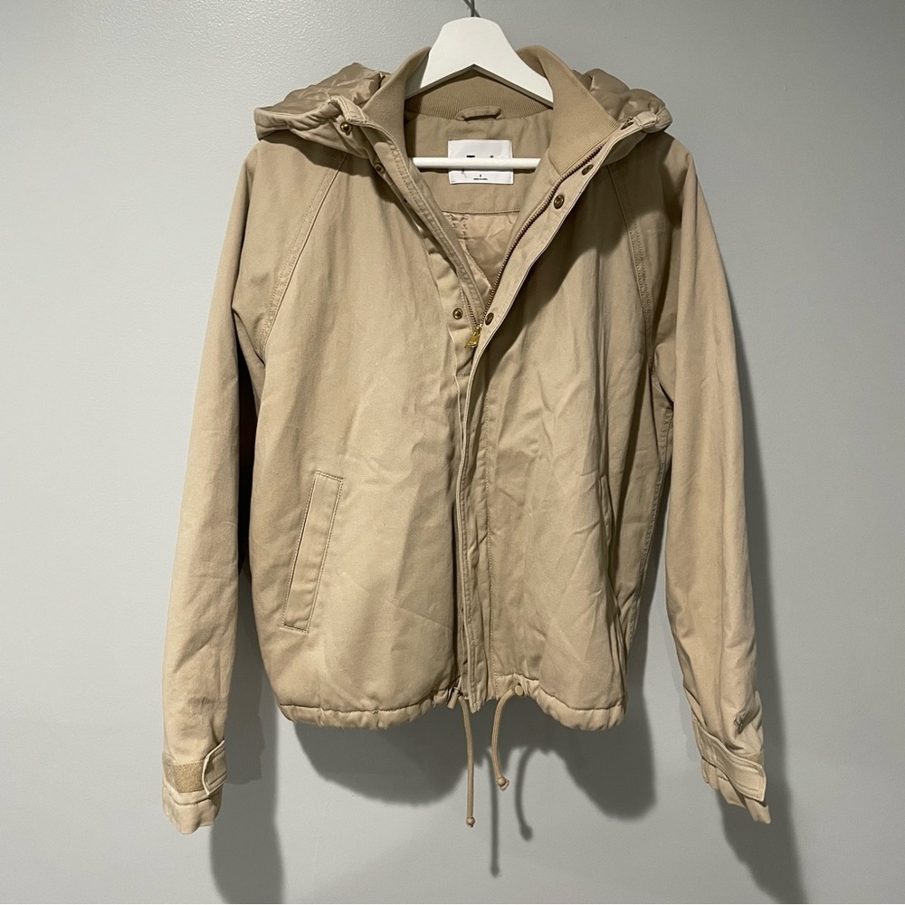 Aritzia TNA Christie Jacket Hooded Oversized Tan Khaki